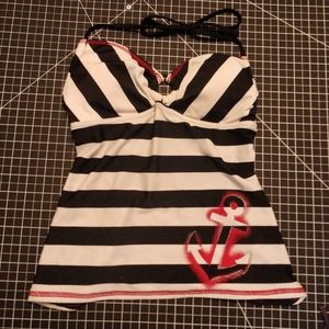 Nautical Tankini Halter Top